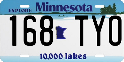 MN license plate 168TYO