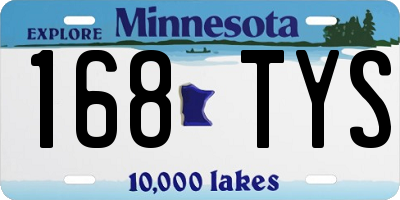 MN license plate 168TYS