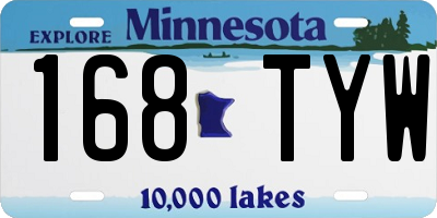 MN license plate 168TYW