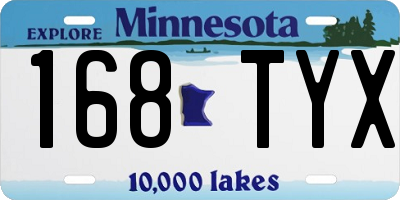 MN license plate 168TYX