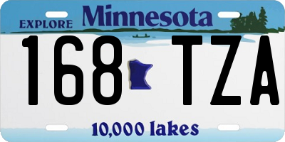 MN license plate 168TZA