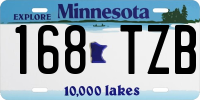 MN license plate 168TZB