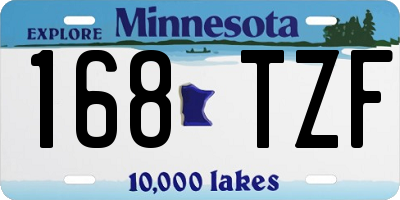 MN license plate 168TZF