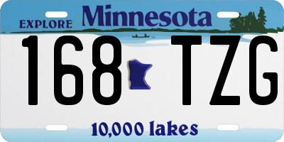 MN license plate 168TZG
