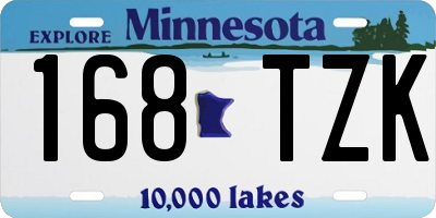 MN license plate 168TZK