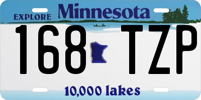 MN license plate 168TZP