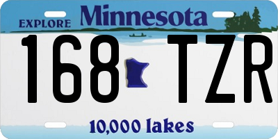 MN license plate 168TZR