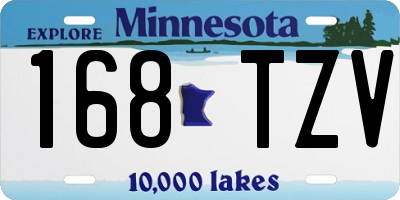 MN license plate 168TZV
