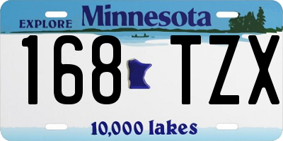 MN license plate 168TZX