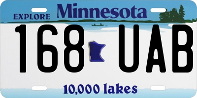 MN license plate 168UAB
