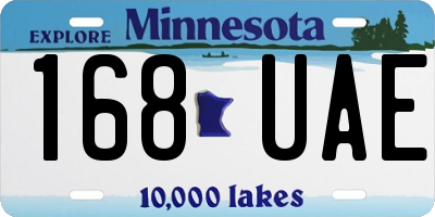 MN license plate 168UAE
