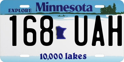 MN license plate 168UAH