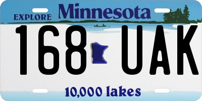MN license plate 168UAK