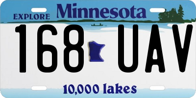 MN license plate 168UAV