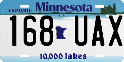 MN license plate 168UAX