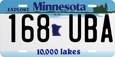 MN license plate 168UBA