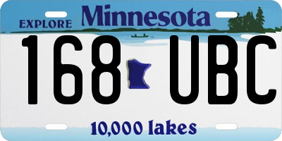MN license plate 168UBC