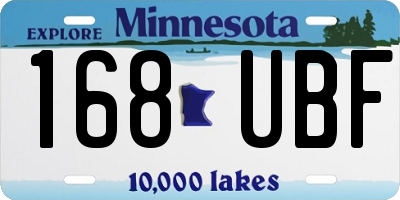MN license plate 168UBF