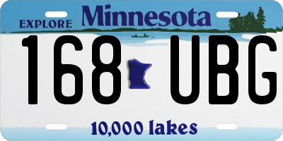 MN license plate 168UBG
