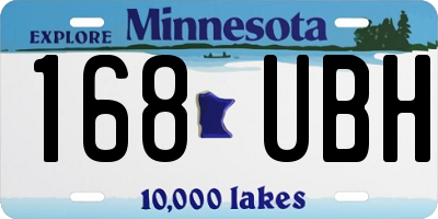 MN license plate 168UBH