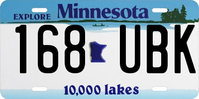 MN license plate 168UBK