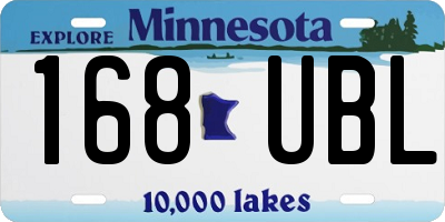 MN license plate 168UBL