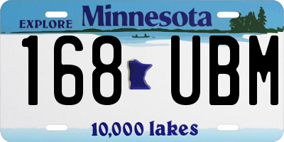 MN license plate 168UBM