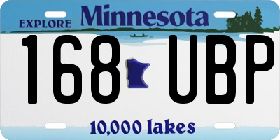 MN license plate 168UBP