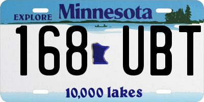 MN license plate 168UBT