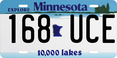 MN license plate 168UCE