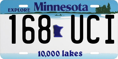 MN license plate 168UCI
