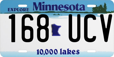 MN license plate 168UCV