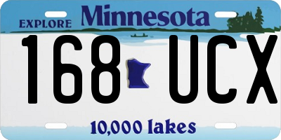 MN license plate 168UCX