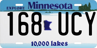 MN license plate 168UCY