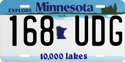 MN license plate 168UDG