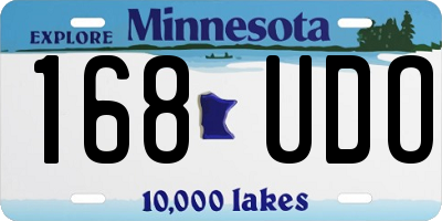 MN license plate 168UDO