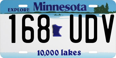 MN license plate 168UDV