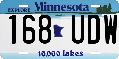 MN license plate 168UDW