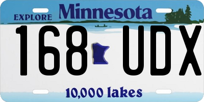 MN license plate 168UDX