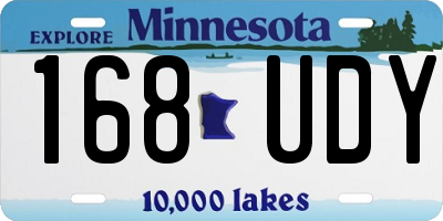 MN license plate 168UDY