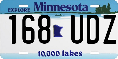 MN license plate 168UDZ