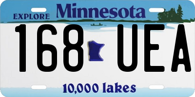 MN license plate 168UEA