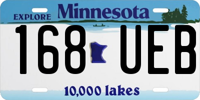 MN license plate 168UEB