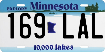 MN license plate 169LAL