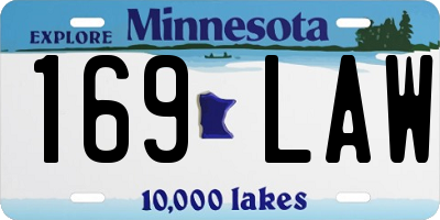 MN license plate 169LAW