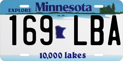 MN license plate 169LBA