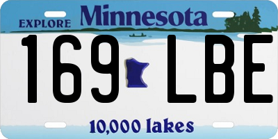 MN license plate 169LBE