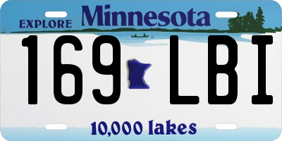 MN license plate 169LBI