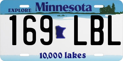 MN license plate 169LBL