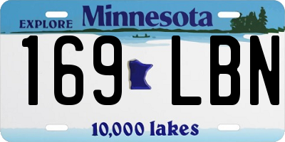 MN license plate 169LBN